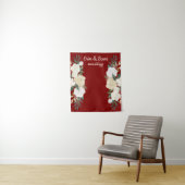 Maroon Greenery Wedding Prop Photo Booth Achtergro Wandkleed (In situ)