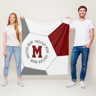 Maroon Grey of ELK team kleuren voetbal moeder Fleece Deken