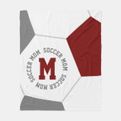 Maroon Grey of ELK team kleuren voetbal moeder Fleece Deken (Voorkant)