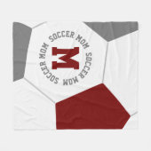 Maroon Grey of ELK team kleuren voetbal moeder Fleece Deken (Voorkant (Horizontaal))