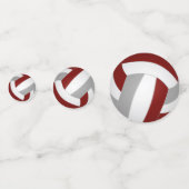 Maroon Grey Team Kleuren kinder volleybal partij Confetti (Voorkanten)