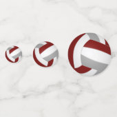 Maroon Grey Team Kleuren kinder volleybal partij Confetti (Achterkanten)