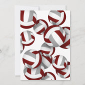 Maroon Grey Team Kleuren Volleyballen Kinderen Ver Kaart (Achterkant)