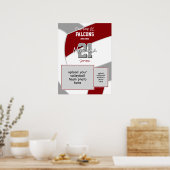 Maroon Grey volleybal Team kleuren herdenkingskleu Poster (Keuken)