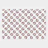 Maroon Grey volleyballen Set van 3 Coördinerende Inpakpapier Vel (Voorkant 3)