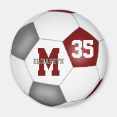 maroon grijs aangepaste voetbalteamkleuren magneet (Voorkant)