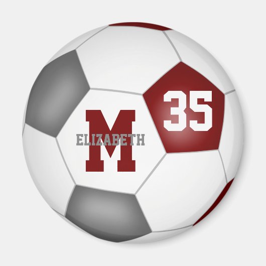 maroon grijs aangepaste voetbalteamkleuren magneet (Voorkant)