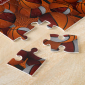 Maroon grijs basketbal jongens meisjes team kleure legpuzzel (Zijkant)