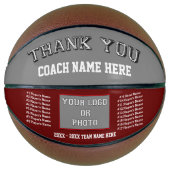 Maroon, grijs, Basketball Coach appreciatie cadeau Basketbal (Voorkant)