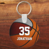 maroon grijs basketbalsportteam cadeautjes sleutelhanger (Voorkant)