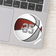 Maroon grijs basketbalteam kleuren geschenken onde