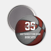 maroon grijs basketbalteam kleuren magneet (Voorkant / Achterkant)