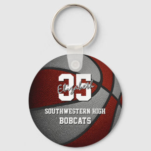 maroon grijs basketbalteam kleuren sleutelhanger