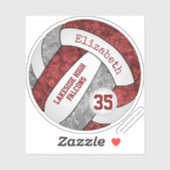 maroon - grijs girale volleybalteam kleuren sticker (Vel)