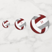 Maroon grijs meisjes volleybal verjaardag geperson confetti (Achterkanten)