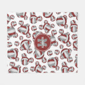 maroon grijs meisjesteam kleuren volleyball fleece deken (Voorkant (Horizontaal))