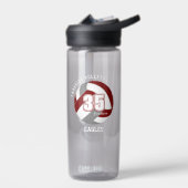 maroon grijs schoolclubteam kleuren volleyball waterfles (Links)