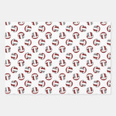Maroon grijs team kleuren coördinerende volleybal inpakpapier vel (Voorkant 3)