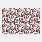 Maroon grijs team kleuren coördinerende volleybal inpakpapier vel (Voorkant)