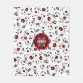 maroon grijs team kleuren jongens voetbalsport fleece deken (Voorkant)