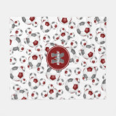 maroon grijs team kleuren jongens voetbalsport fleece deken (Voorkant (Horizontaal))