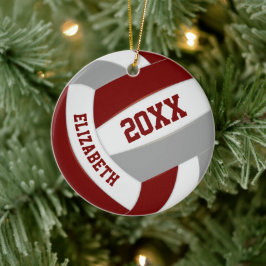 maroon grijs team kleuren keepomwille volleyball keramisch ornament