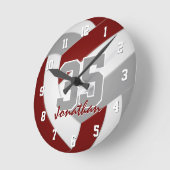 maroon grijs team kleuren spelers naam volleyball ronde klok (Hoek)