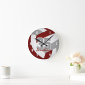 maroon grijs team kleuren spelers naam volleyball ronde klok (Huis)