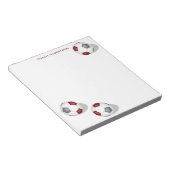 Maroon grijs team kleuren voetbal coach atleet naa notitieblok (Schuin)