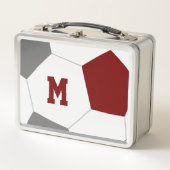 Maroon Grijs Team Kleuren Voetballer Monogrammed (Voorkant)