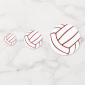 Maroon grijs team vertolkt volleybal verjaardag confetti (Achterkanten)