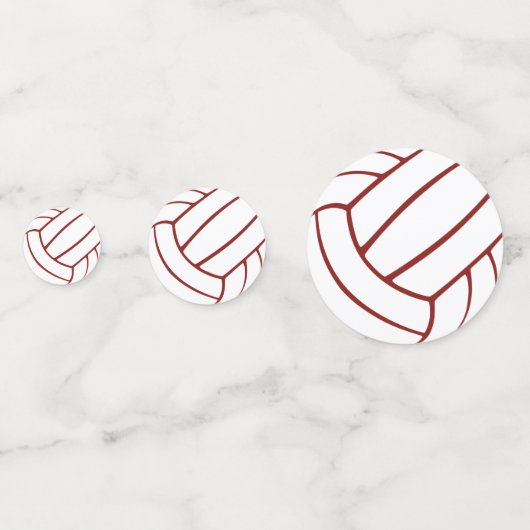 Maroon grijs team vertolkt volleybal verjaardag confetti (Achterkanten)