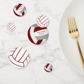 Maroon grijs team vertolkt volleybal verjaardag confetti (Groep)