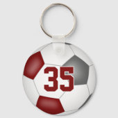 Maroon grijs voetbalteam geschenken kinder sporten sleutelhanger (Achterkant)
