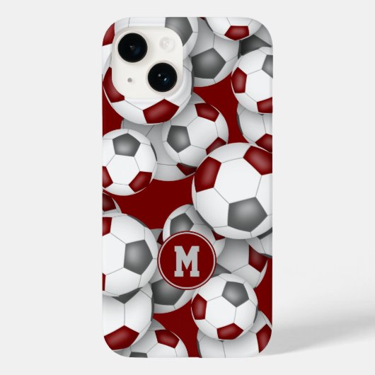 Maroon grijs voetbalteam kleuren sportpatroon Case-Mate iPhone case (Achterkant)