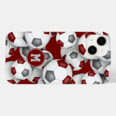 Maroon grijs voetbalteam kleuren sportpatroon Case-Mate iPhone case (Achterkant (horizontaal))