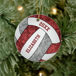 maroon grijs wit - sportief volleybal keramisch ornament