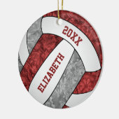 maroon grijs wit - sportief volleybal keramisch ornament (Links)