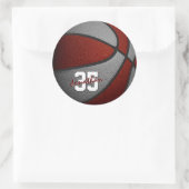 maroon grijze jongens basketbalteam kleuren ronde sticker (Tas)