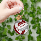 maroon grijze jongens team kleuren volleyball sleutelhanger (Hand)