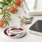 maroon grijze jongens team kleuren volleyball sleutelhanger (Zijkant)