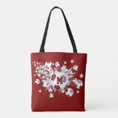 Maroon grijze voetballen sterren monogram tote bag (Achterkant)