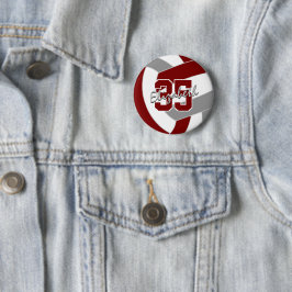 maroon grijze volleybalteamkleuren ronde button 5,7 cm