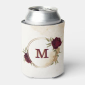 Maroon groen beige goud botanisch blikjeskoeler (Blikje Voorkant)