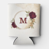 Maroon groen beige goud botanisch blikjeskoeler (Voorkant)