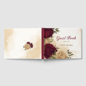 Maroon groen beige goud botanisch gastenboek (Volledig)