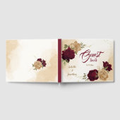 Maroon groen beige goud botanisch gastenboek (Volledig)