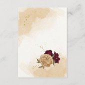 Maroon groen beige goud botanisch informatiekaartje (Achterkant)