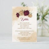 Maroon groen beige goud botanisch informatiekaartje (Staand voorkant)