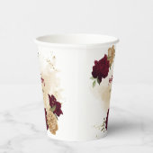 Maroon groen beige goud botanisch papieren bekers (Rechts)